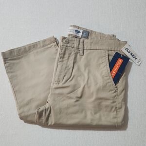Old Navy pants chinos button school boys Built in flex johnny pocket Sz10 husky